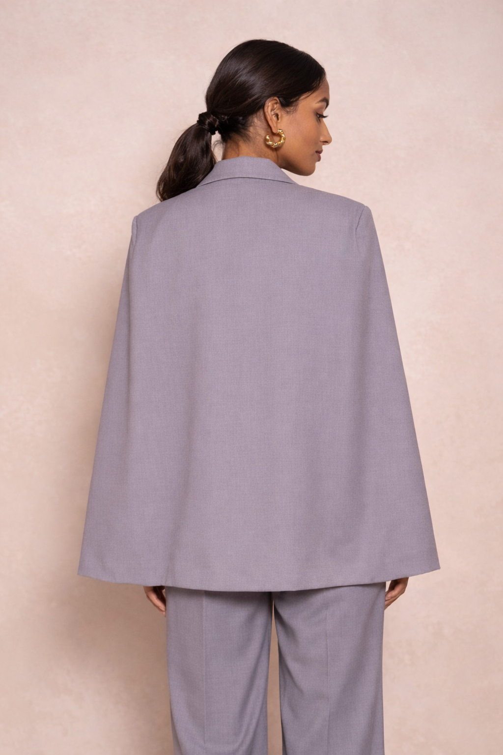 Blazer cape gris oversize