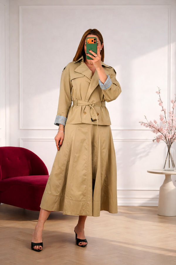 Veste trench ceinturée – Beige