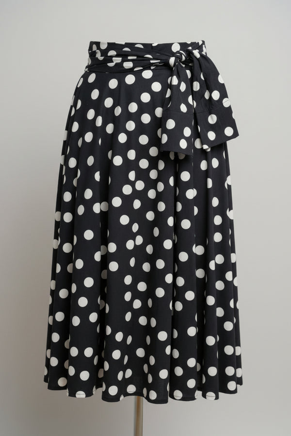 Jupe midi fluide à pois