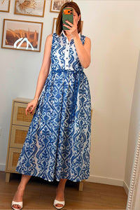 Robe imprimée bleu & blanc