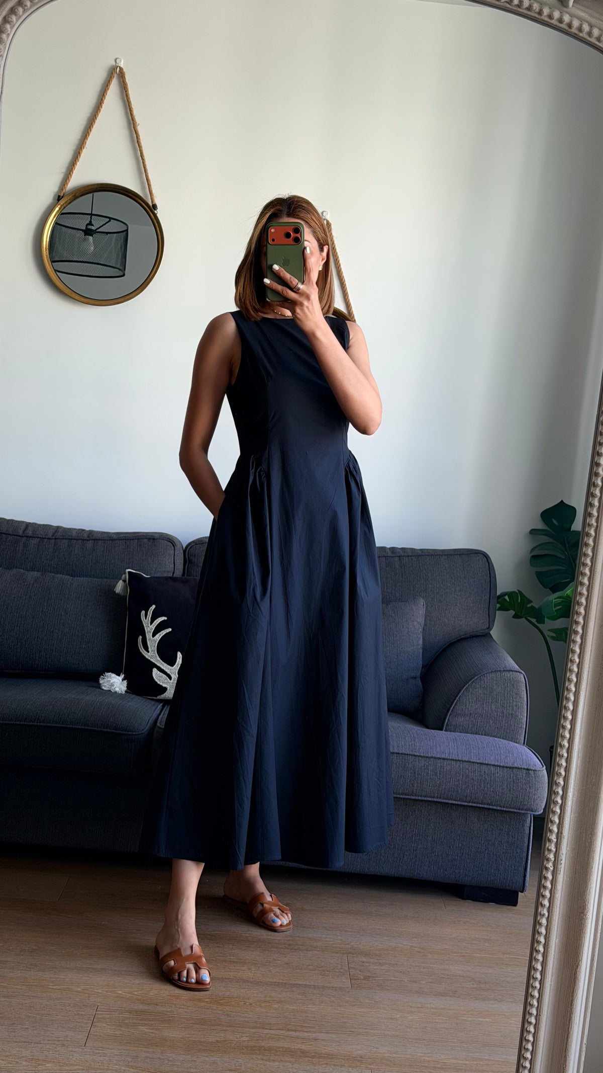 Robe Longue Élégance – Bleu Marine