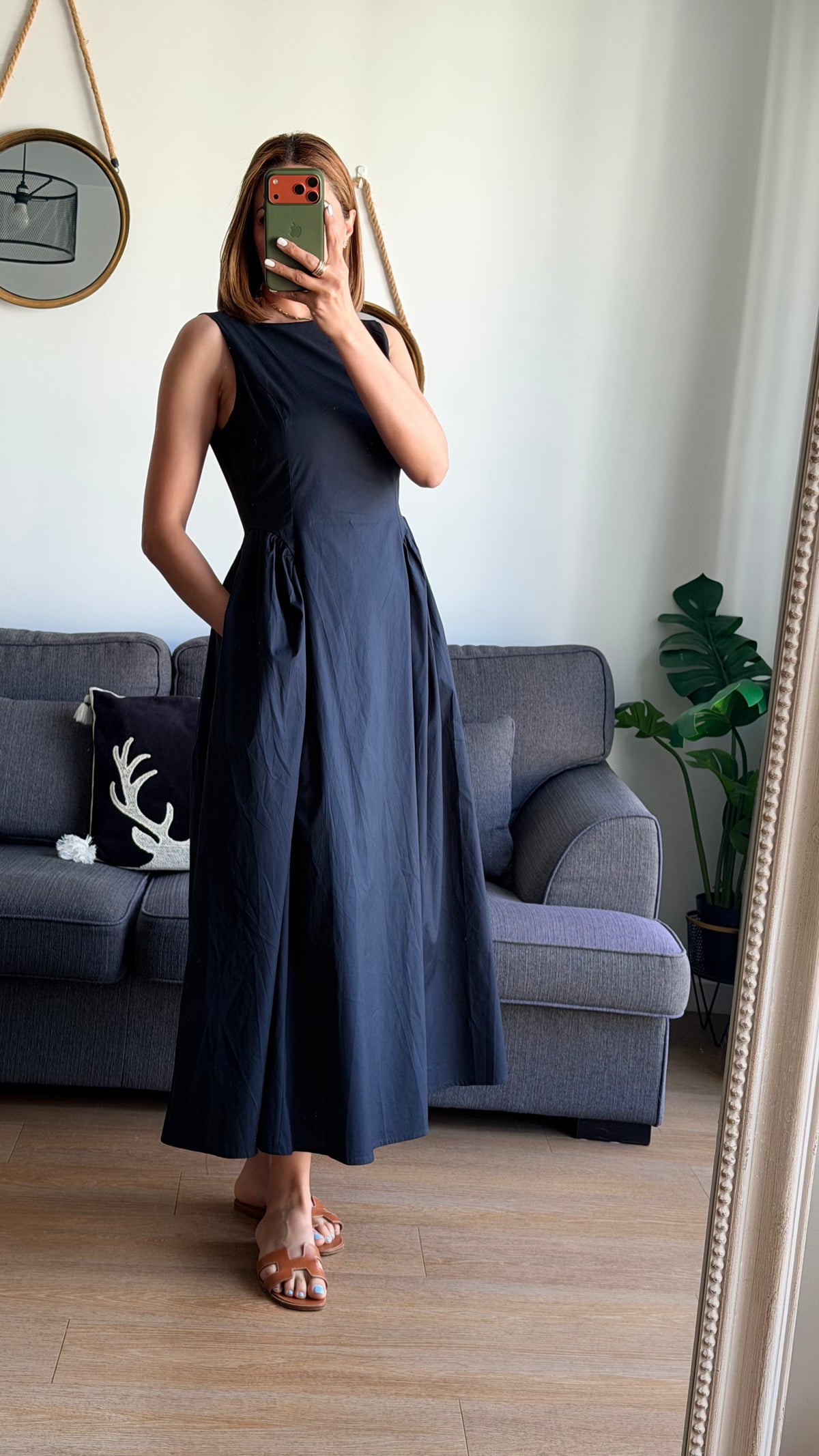 Robe Longue Élégance – Bleu Marine