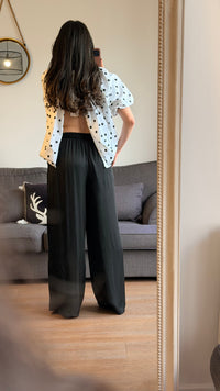 Chemise Blanche à Pois Dos Ouvert