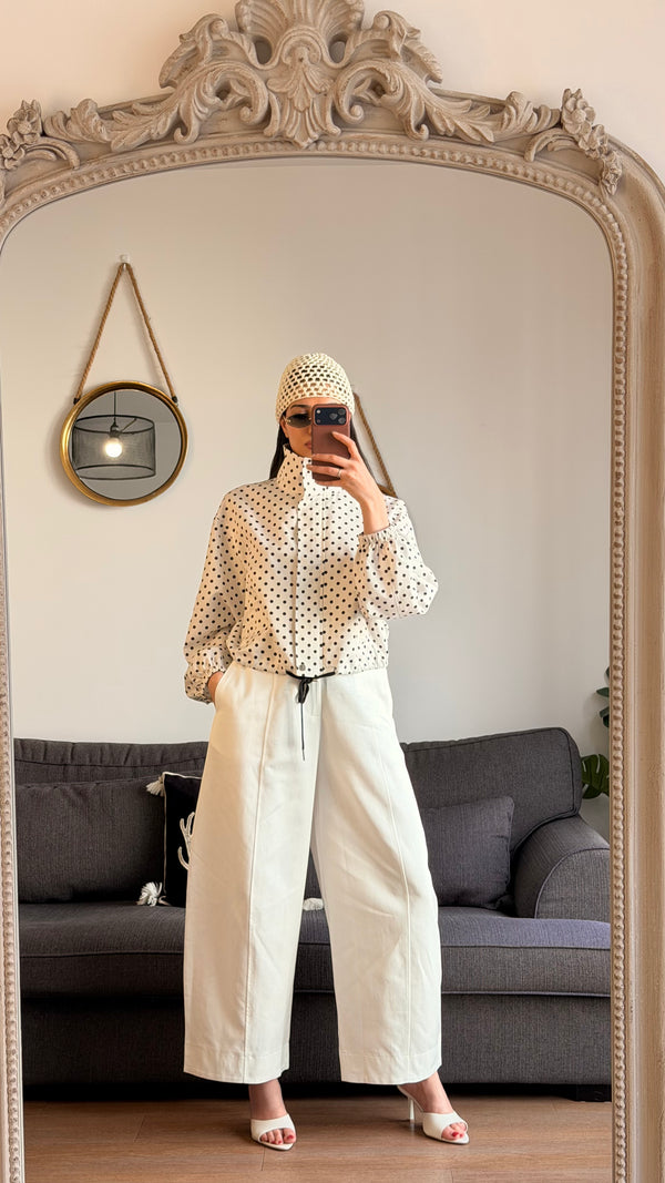 Pantalon Large Blanc