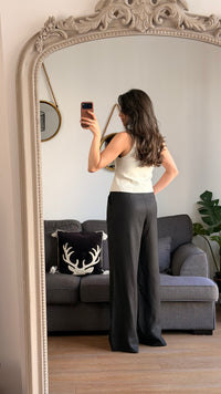 Pantalon noir en lin