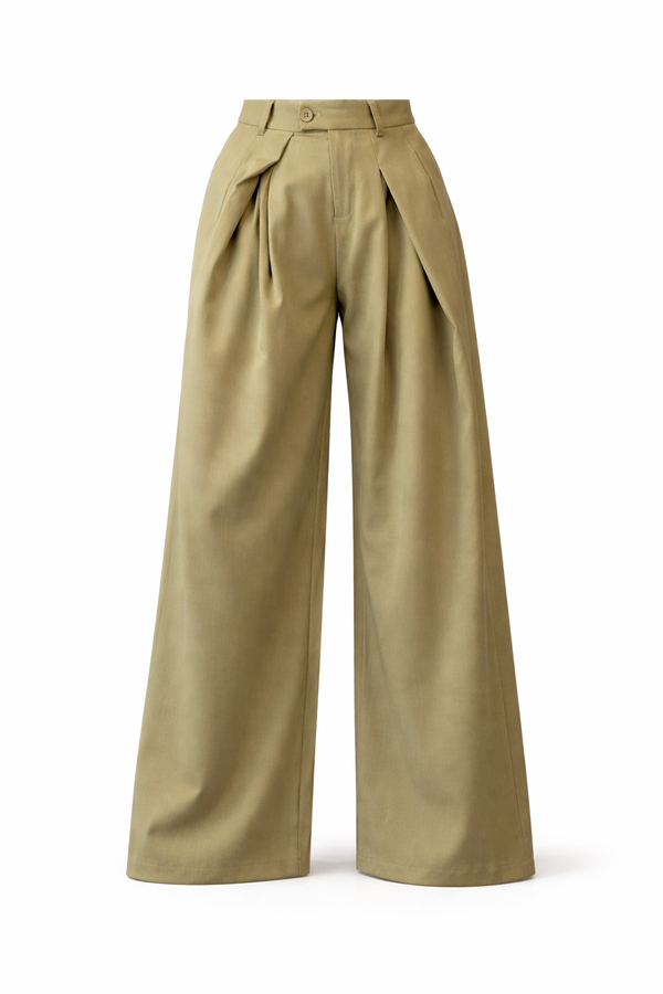 Pantalon large kaki