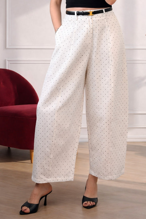 Pantalon large à pois