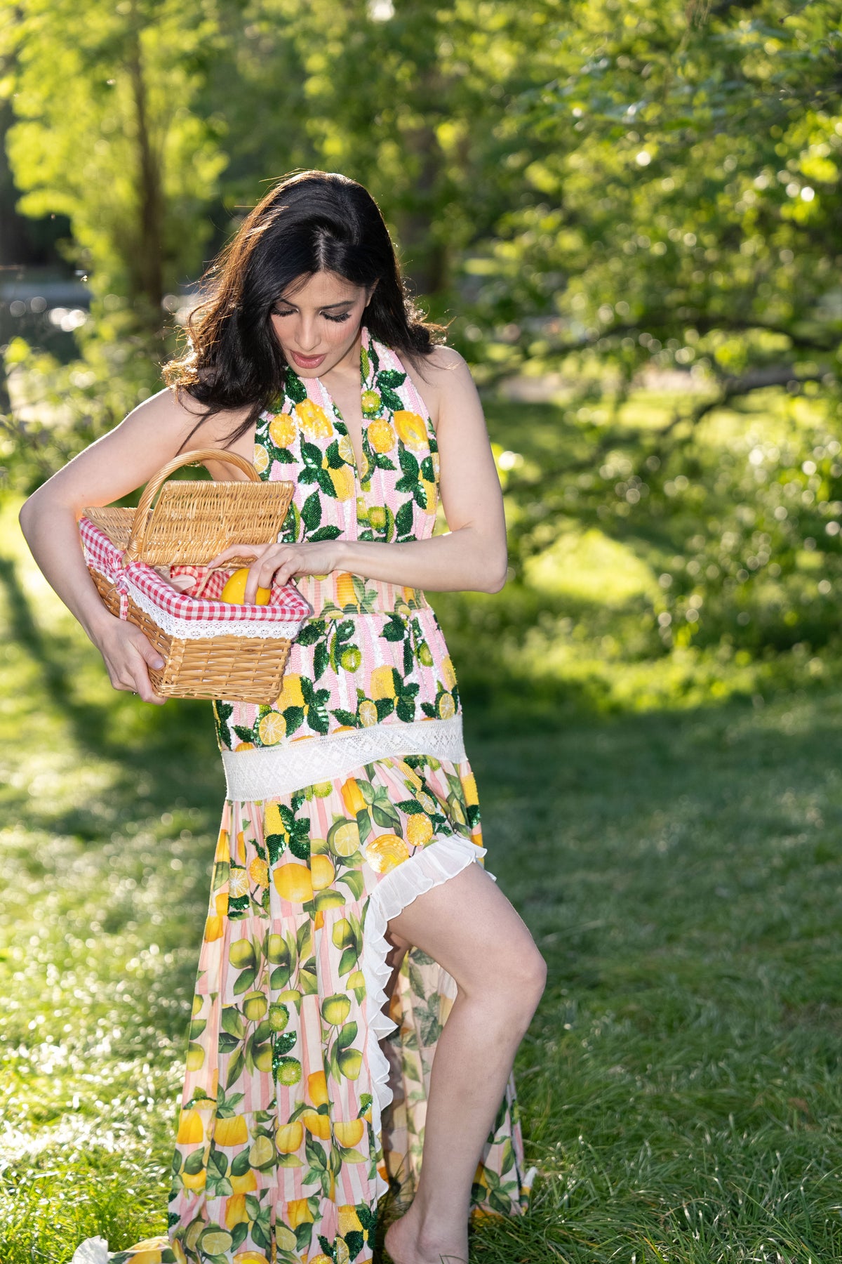 Robe Longue Citronnée Élégance d’Été